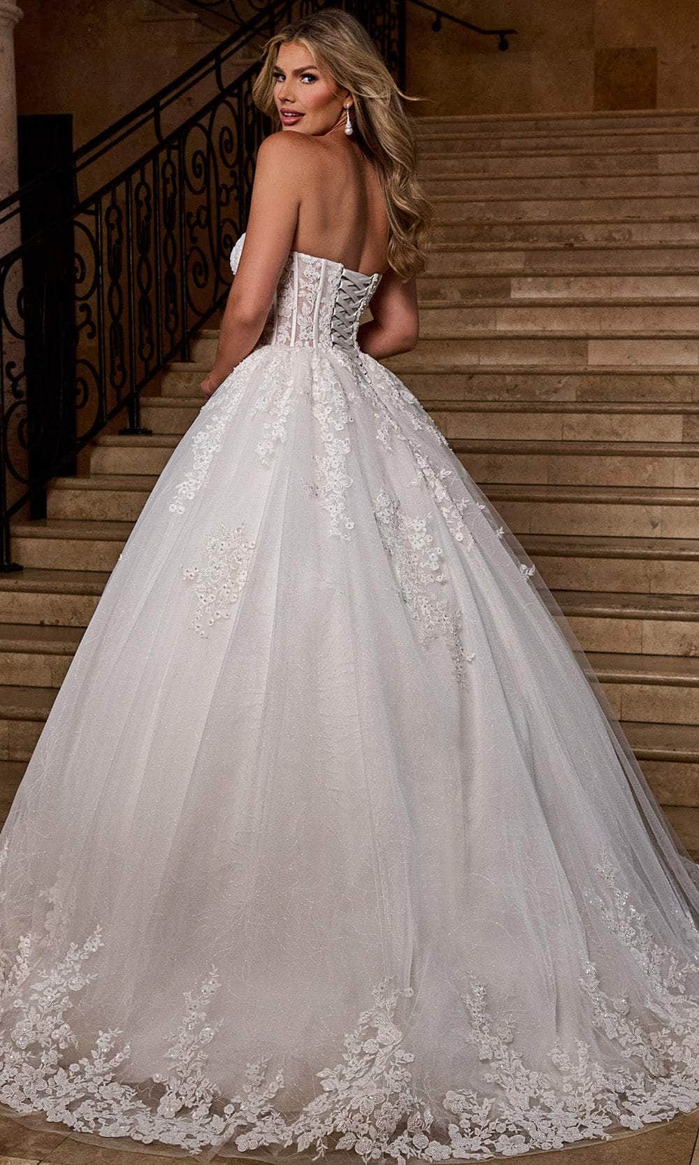 Rachel Allan RB6166 - Sheer Bodice Sweetheart Bridal Gown Wedding Dresses