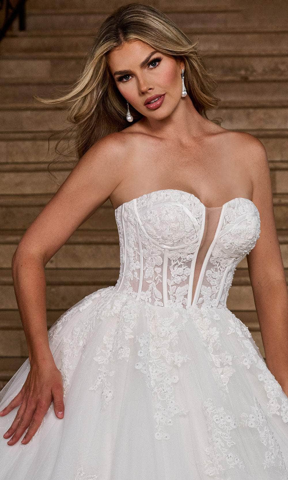 Rachel Allan RB6166 - Sheer Bodice Sweetheart Bridal Gown Wedding Dresses