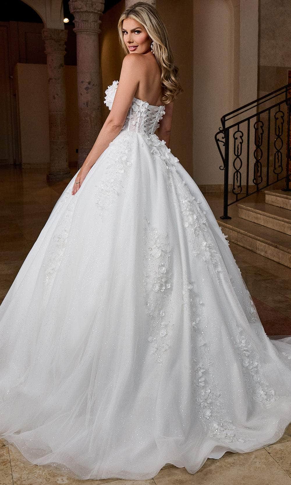 Rachel Allan RB6167 - 3D Floral Strapless Bridal Ballgown Wedding Dresses