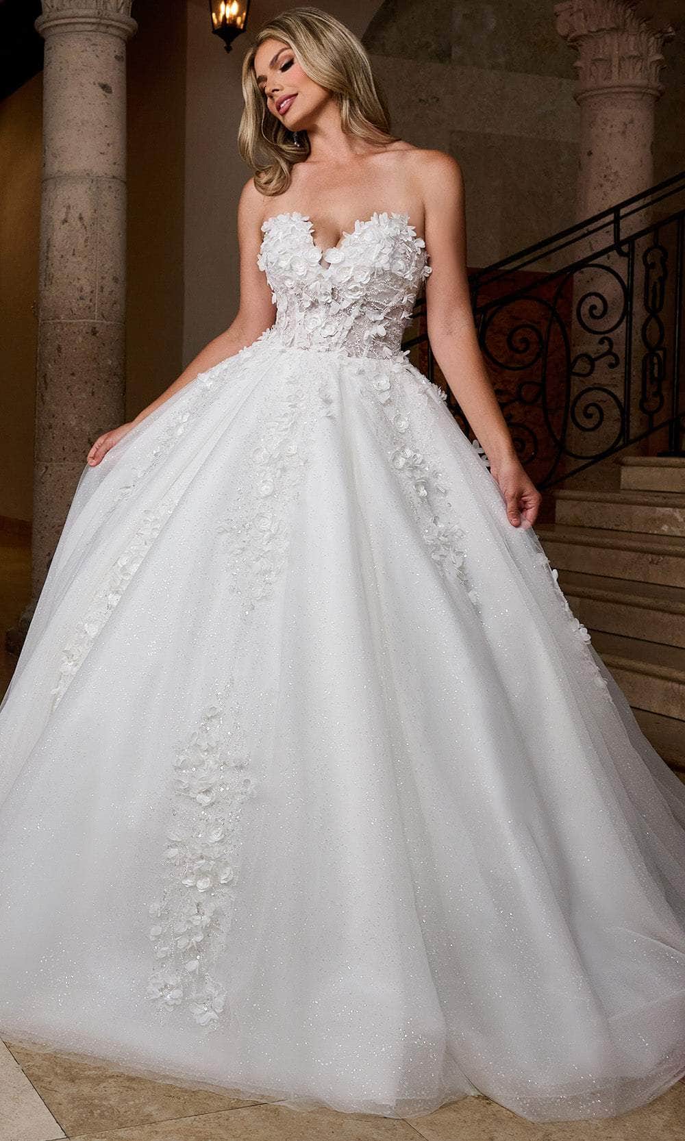 Rachel Allan RB6167 - 3D Floral Strapless Bridal Ballgown Wedding Dresses