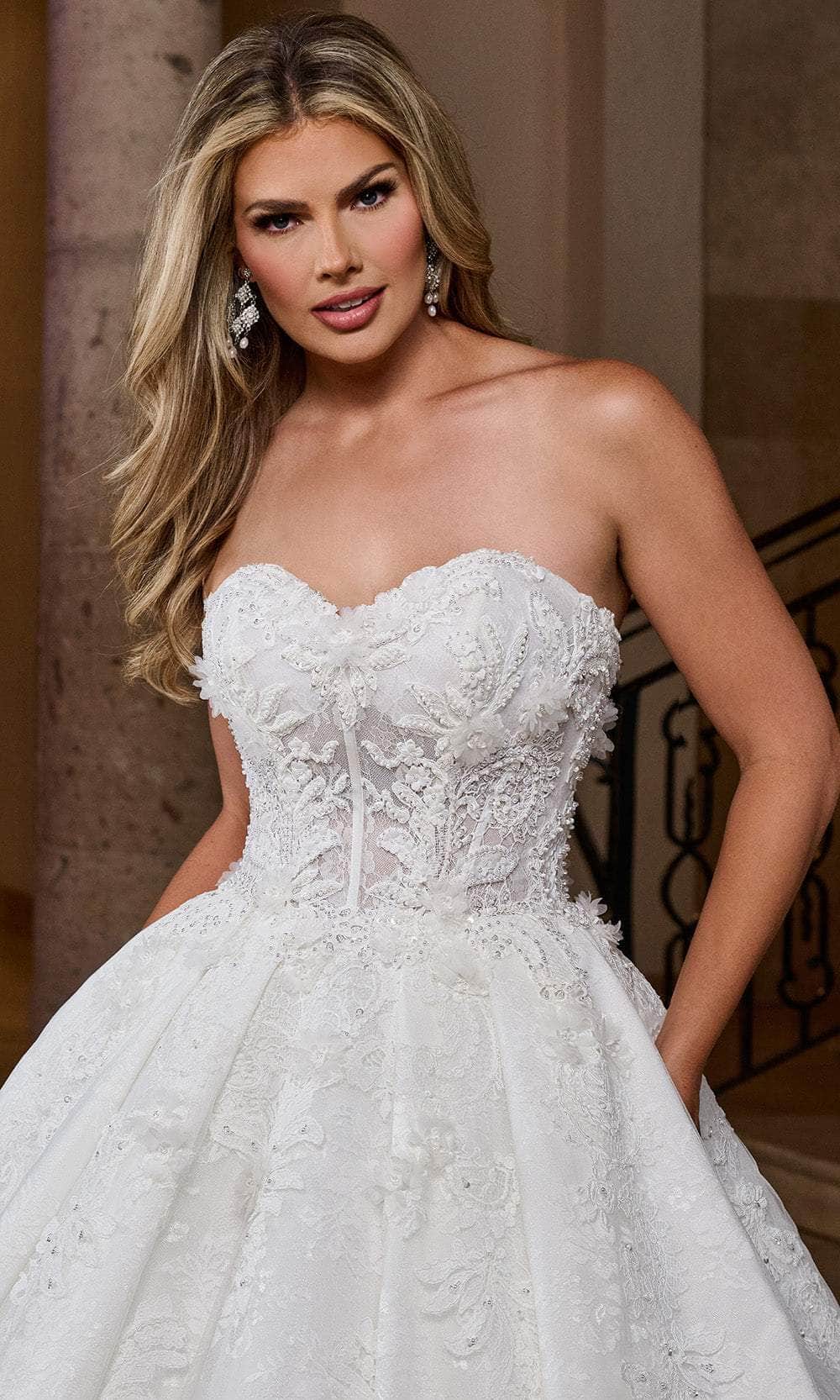 Rachel Allan RB6168 - Sweetheart Corset Ballgown with Lace Appliques Wedding Dresses