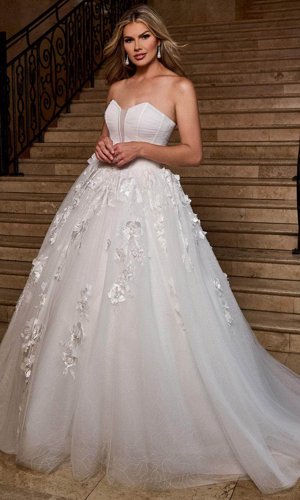 Rachel Allan RB6170 - Off-Shoulder Floral Corset Ballgown Wedding Dresses