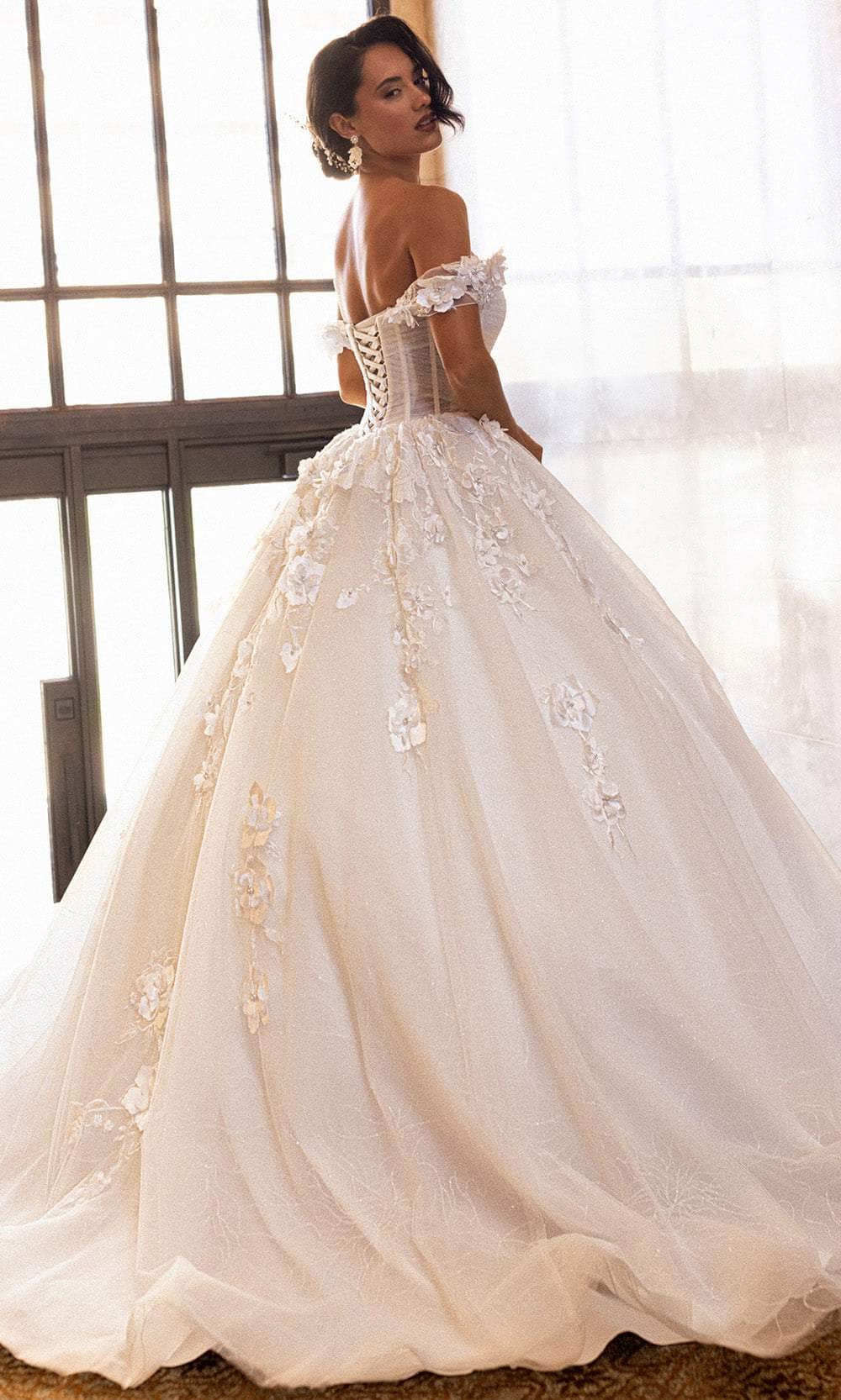 Rachel Allan RB6170 - Off-Shoulder Floral Corset Ballgown Wedding Dresses