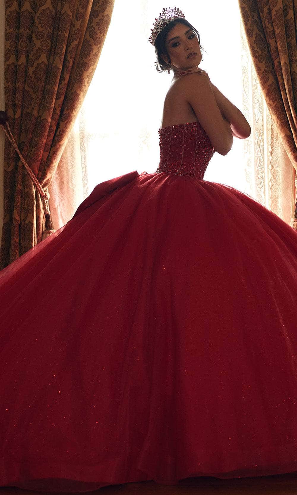 Rachel Allan RQ1156 - Strapless Corset Ballgown with Detachable Bow Ball Gowns