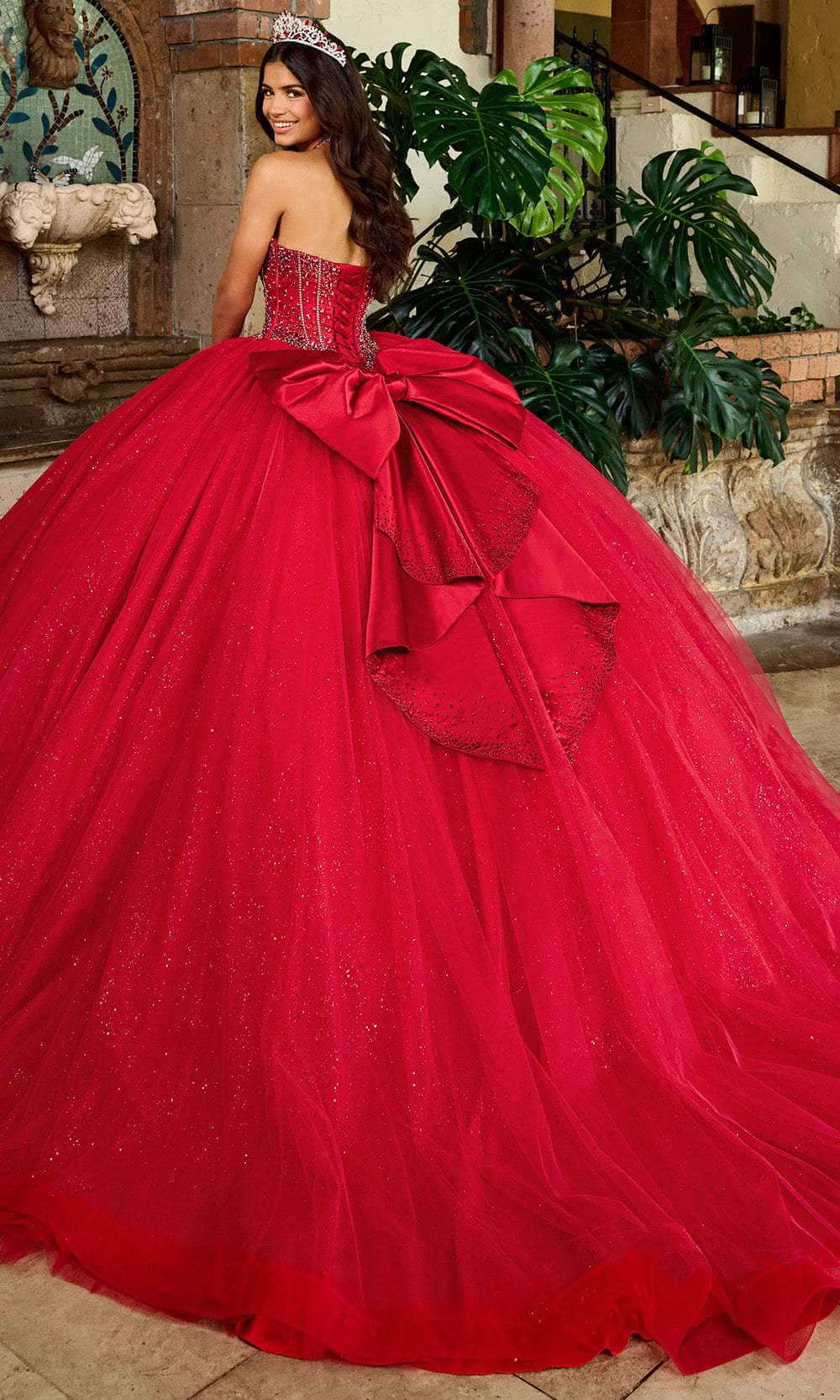 Rachel Allan RQ1156 - Strapless Corset Ballgown with Detachable Bow Ball Gowns