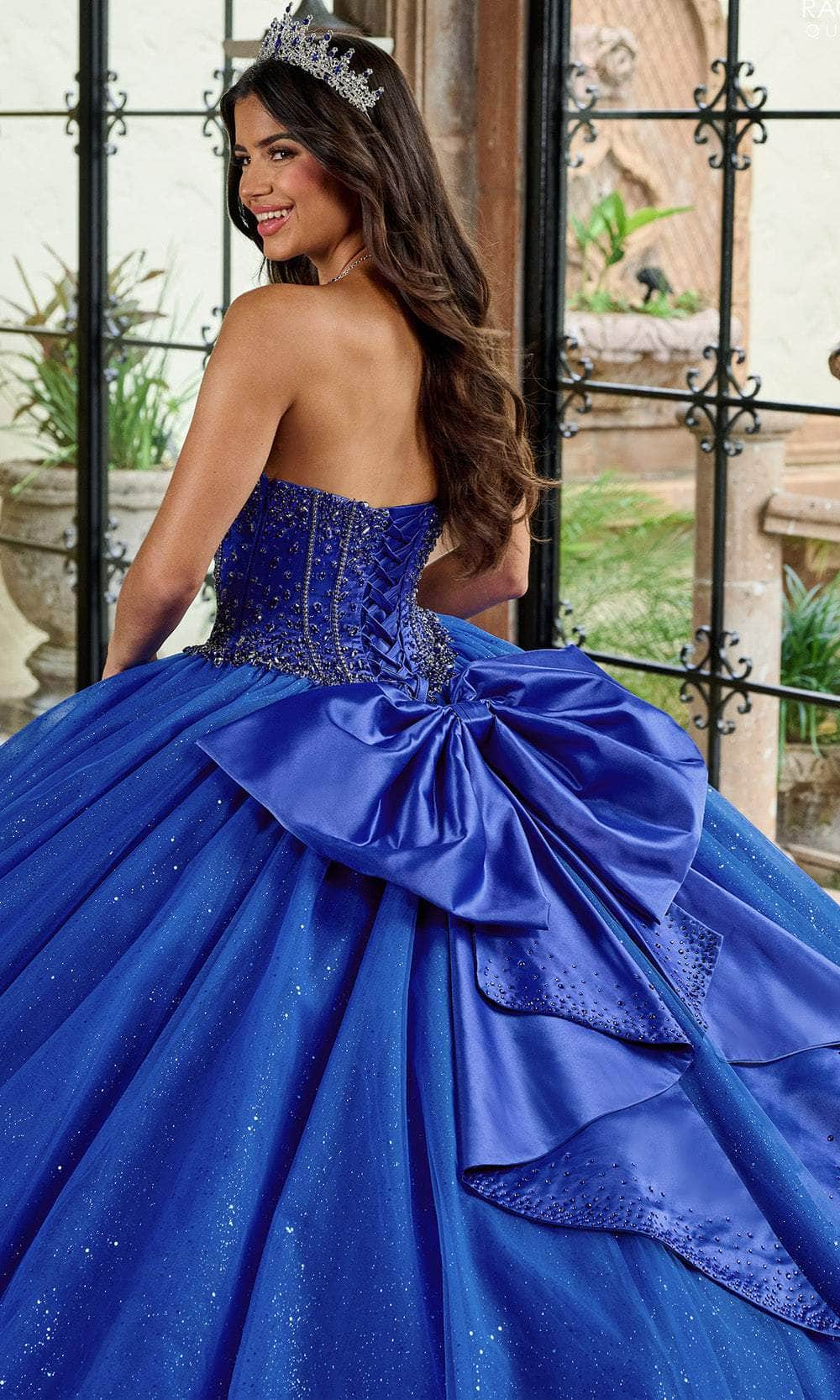 Rachel Allan RQ1156 - Strapless Corset Ballgown with Detachable Bow Ball Gowns