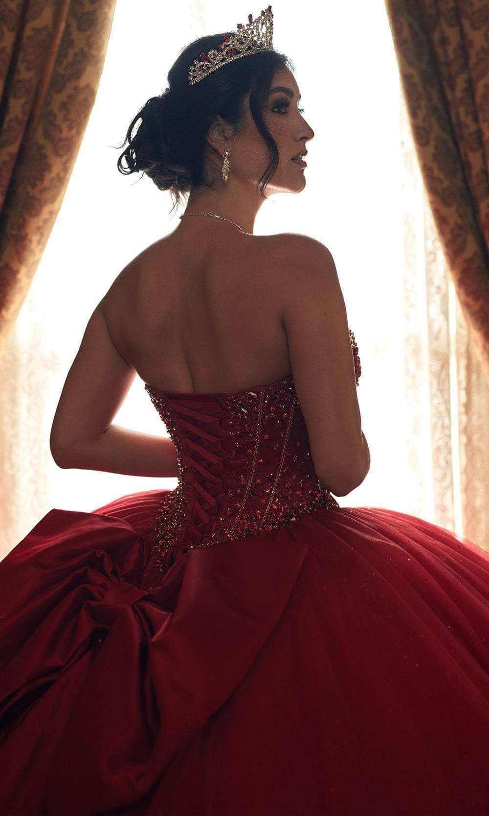 Rachel Allan RQ1156 - Strapless Corset Ballgown with Detachable Bow Ball Gowns