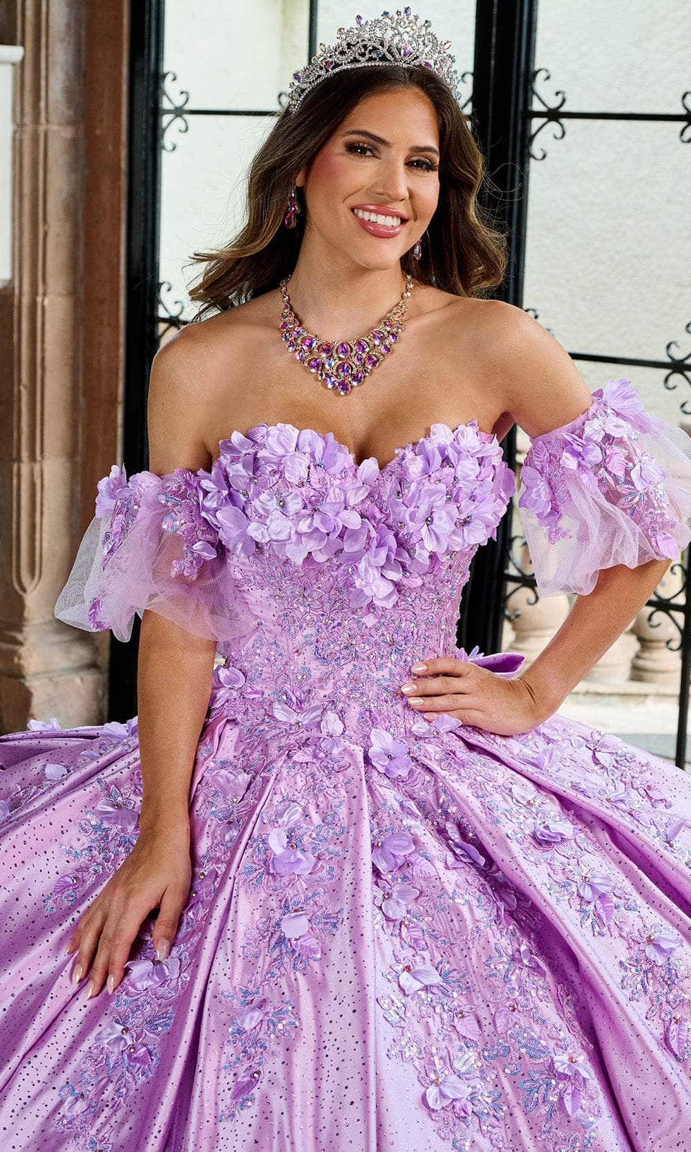 Rachel Allan RQ1157 - Sparkle Satin Off Shoulder Ballgown Ball Gowns