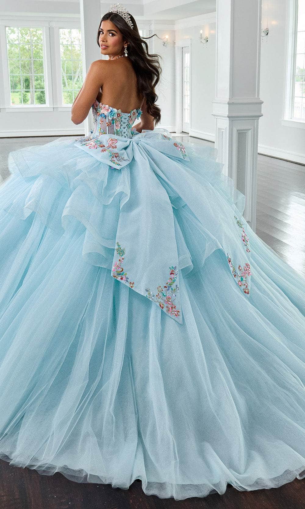Rachel Allan RQ1161 - Floral Appliqued Strapless Ballgown Ball Gowns