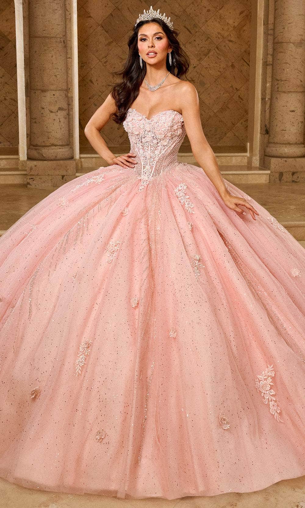 Rachel Allan RQ1162 - Sweetheart Ballgown with Floral Applique Ball Gowns