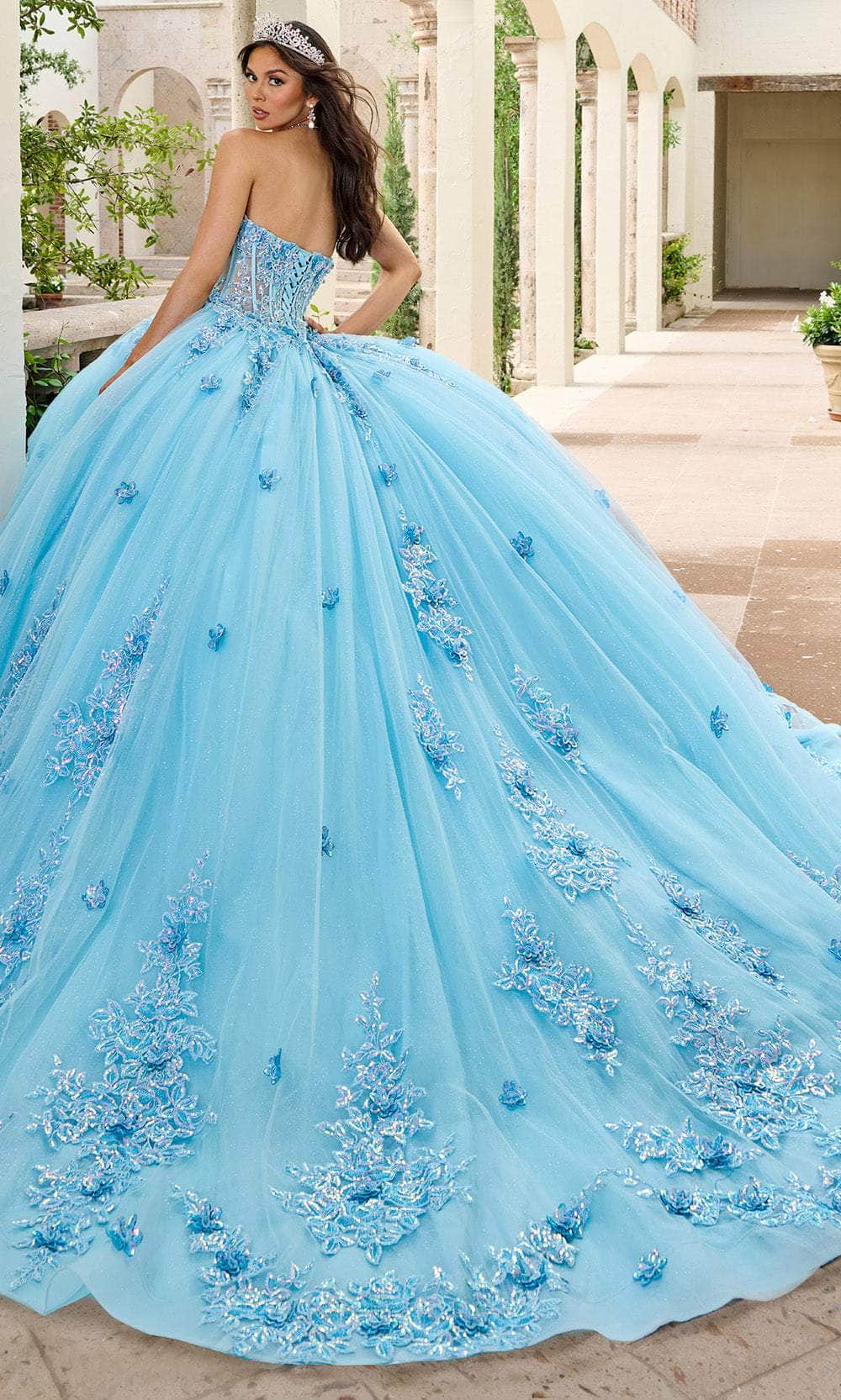 Rachel Allan RQ1163 - Sparkling Floral Applique Ballgown Ball Gowns