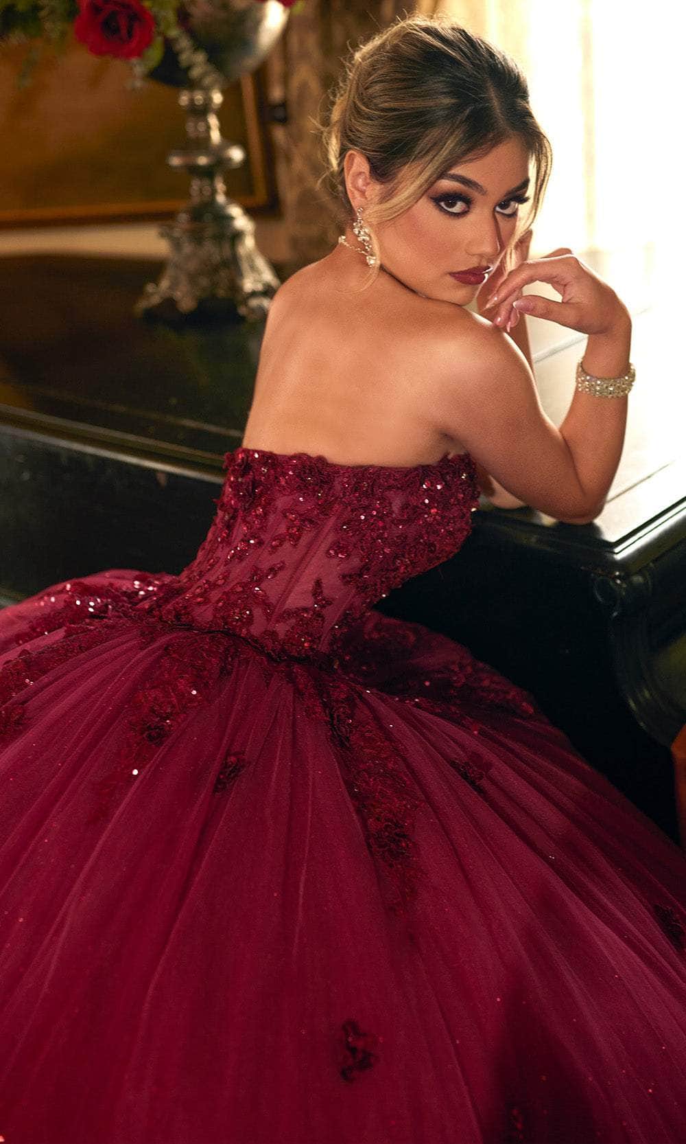 Rachel Allan RQ1163 - Sparkling Floral Applique Ballgown Ball Gowns