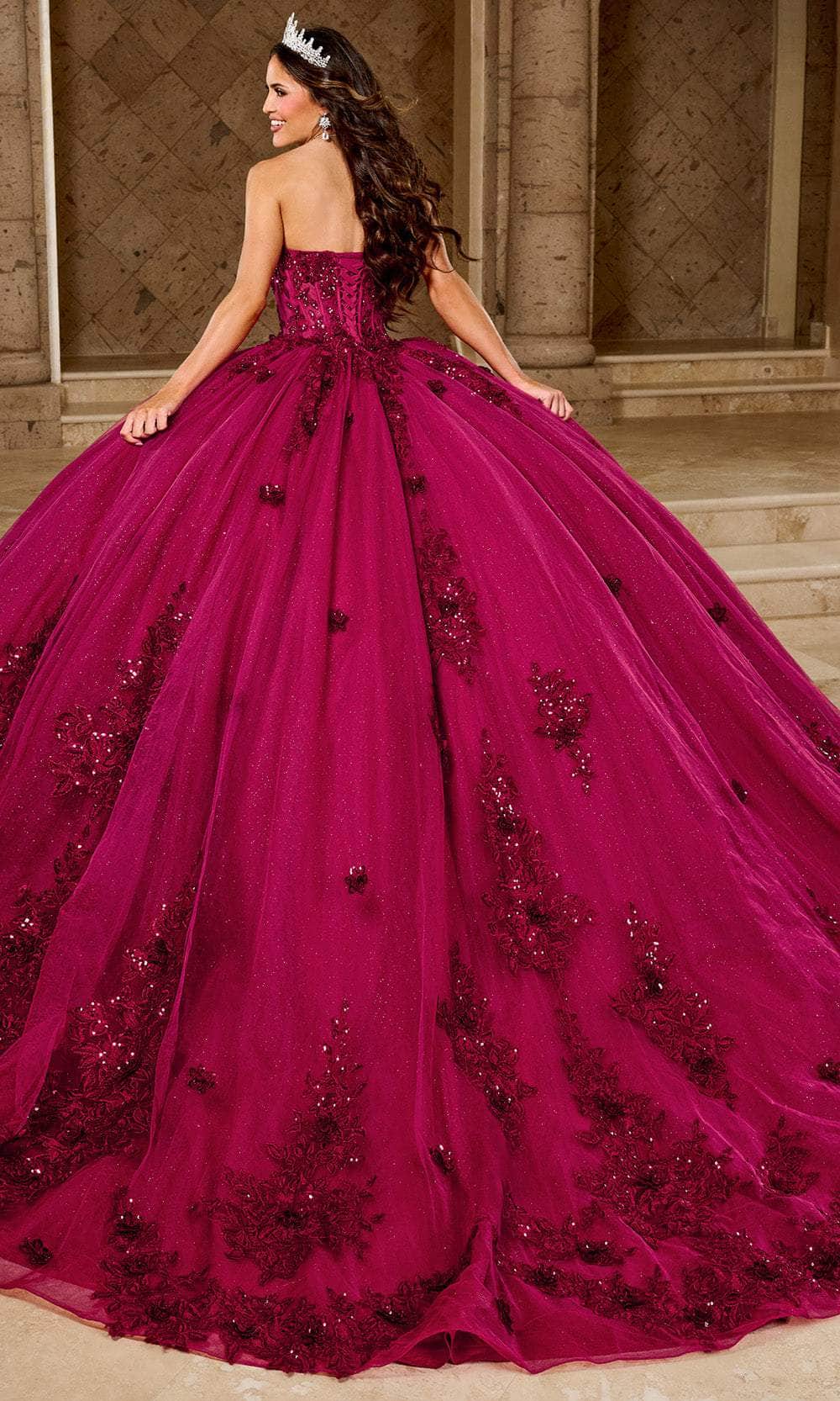 Rachel Allan RQ1163 - Sparkling Floral Applique Ballgown Ball Gowns
