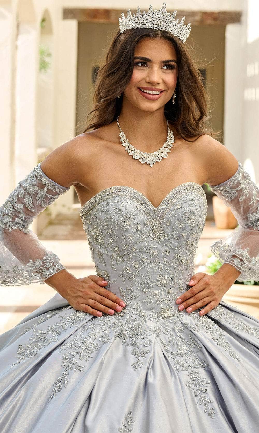 Rachel Allan RQ2217 - Embroidered Satin Quinceanera Gown Quinceanera Dresses