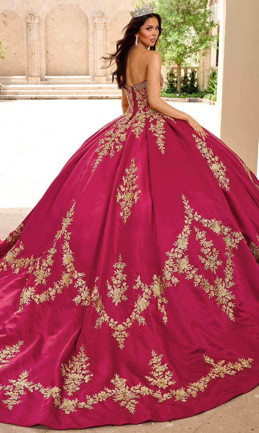 Rachel Allan RQ2217 - Embroidered Satin Quinceanera Gown Quinceanera Dresses