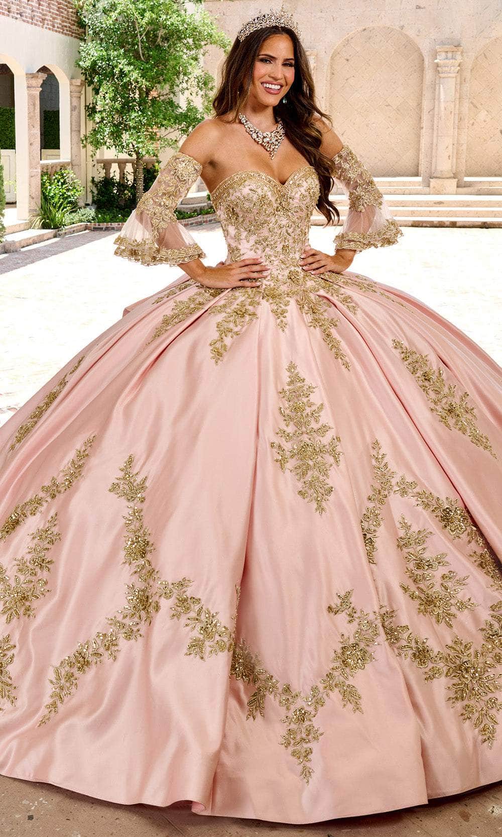 Rachel Allan RQ2217 - Embroidered Satin Quinceanera Gown Quinceanera Dresses