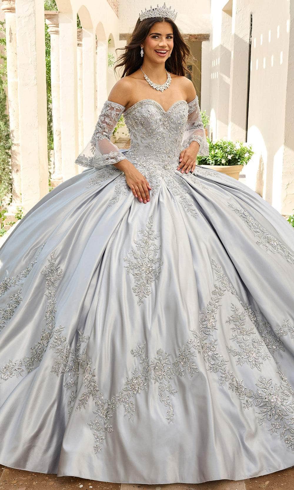 Rachel Allan RQ2217 - Embroidered Satin Quinceanera Gown Quinceanera Dresses