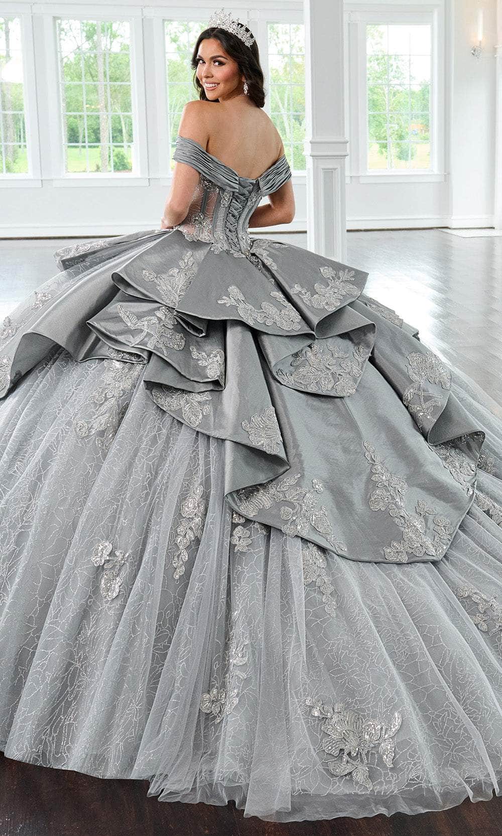 Rachel Allan RQ2222 - Off Shoulder Pleated Peplum Ballgown Quinceanera Dresses