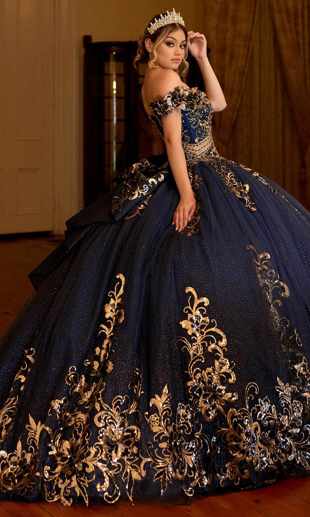 Rachel Allan RQ3145 - Floral Appliqued Sweetheart Ballgown with Bow Quinceanera Dresses