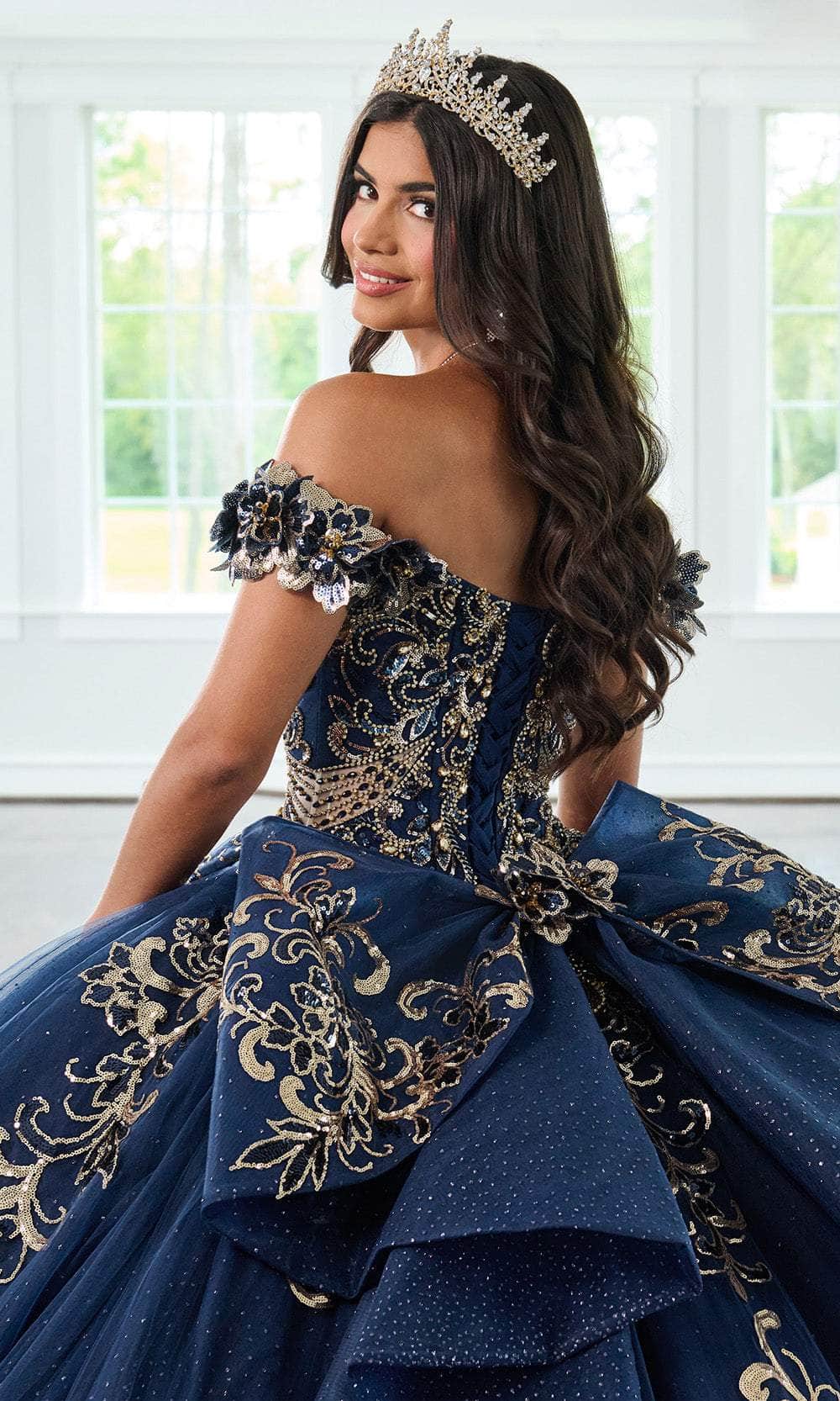 Rachel Allan RQ3145 - Floral Appliqued Sweetheart Ballgown with Bow Quinceanera Dresses