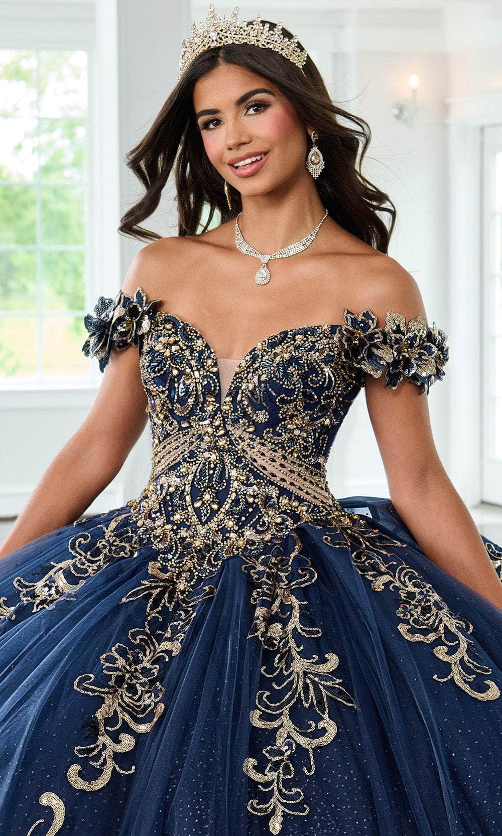 Rachel Allan RQ3145 - Floral Appliqued Sweetheart Ballgown with Bow Quinceanera Dresses