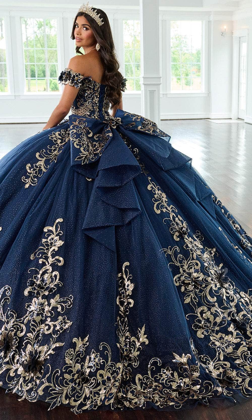 Rachel Allan RQ3145 - Floral Appliqued Sweetheart Ballgown with Bow Quinceanera Dresses