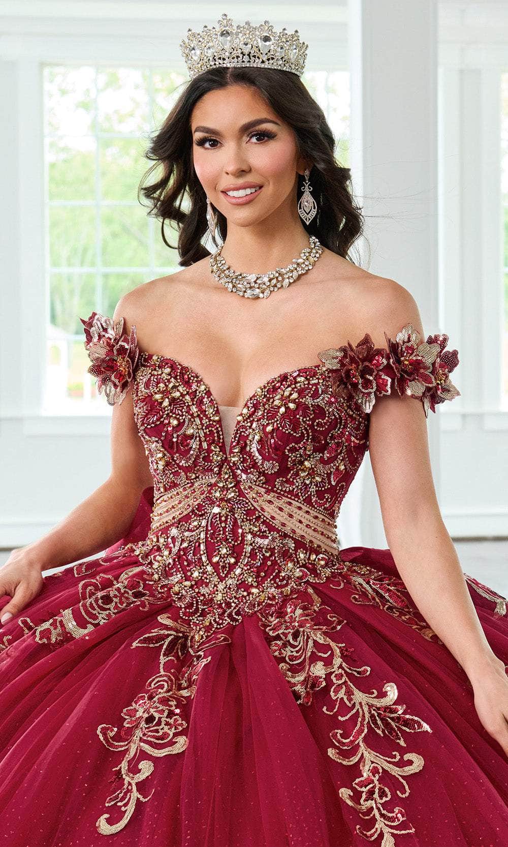 Rachel Allan RQ3145 - Floral Appliqued Sweetheart Ballgown with Bow Quinceanera Dresses