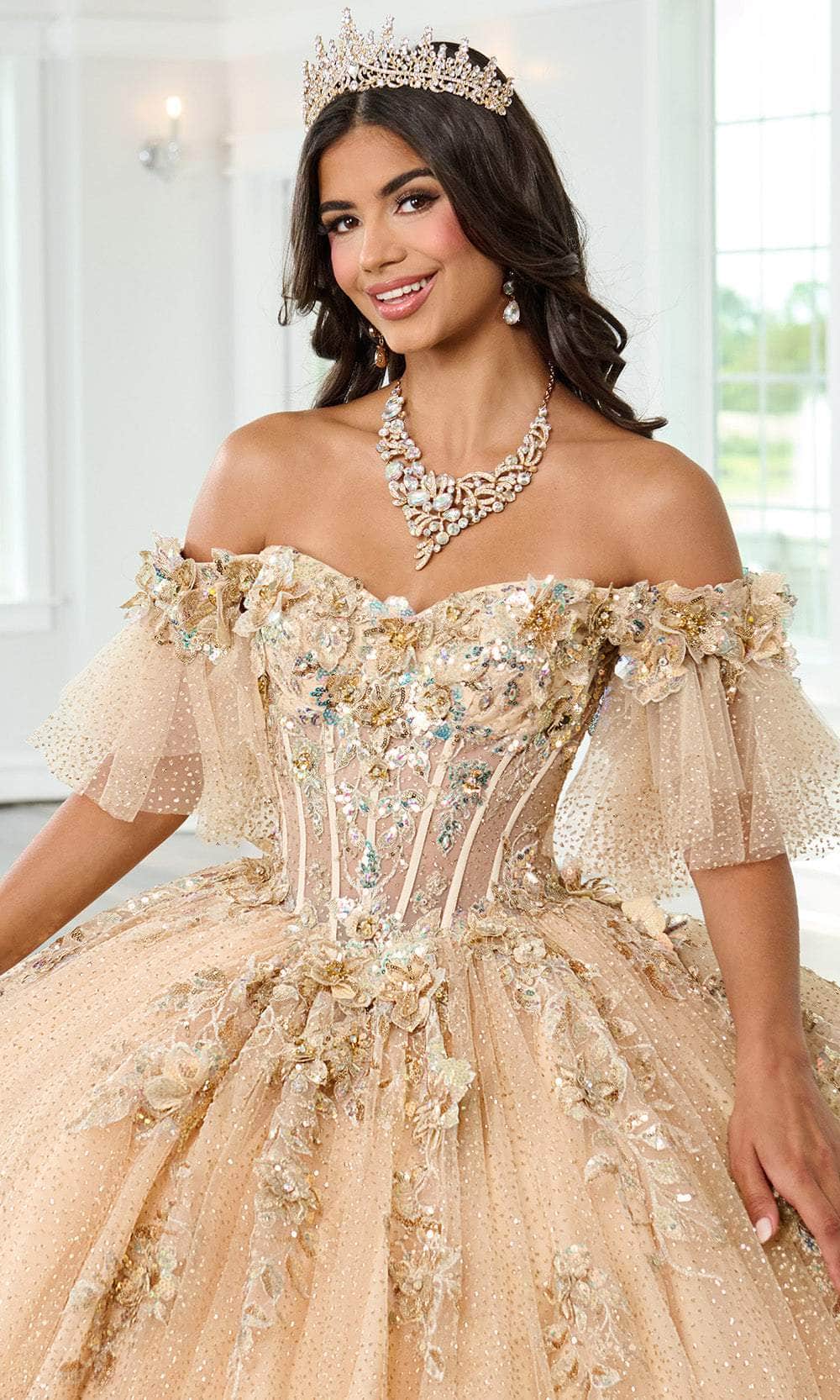 Rachel Allan RQ3150 - Off Shoulder Ballgown with Detachable Sleeves Quinceanera Dresses