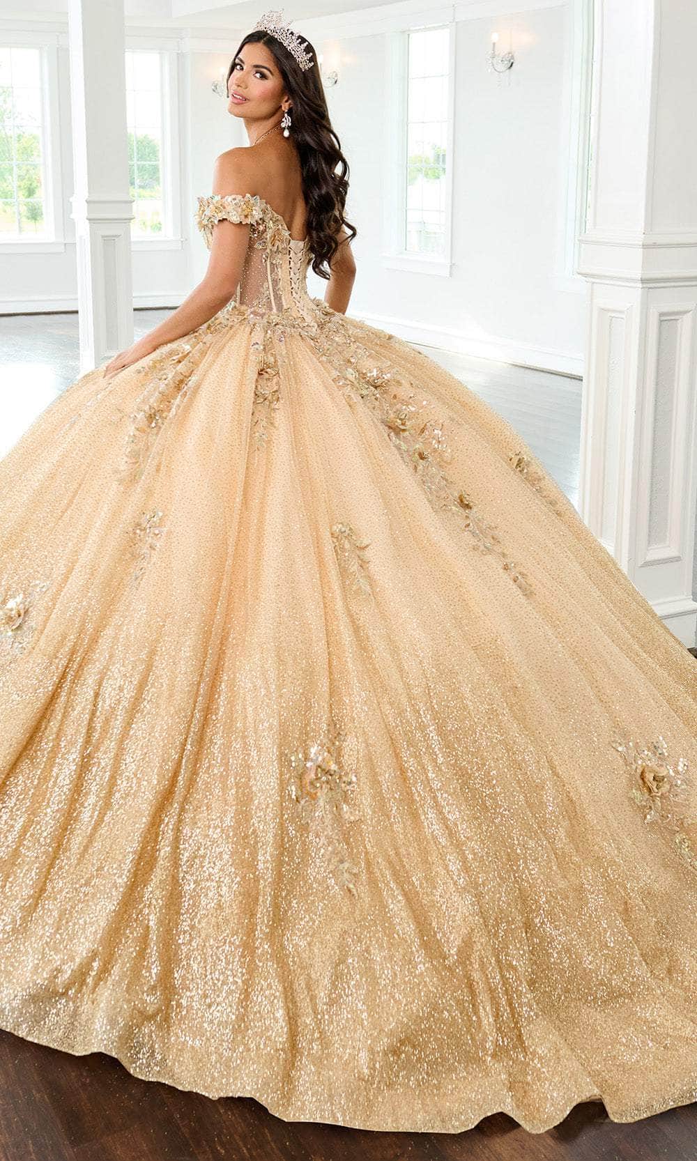 Rachel Allan RQ3150 - Off Shoulder Ballgown with Detachable Sleeves Quinceanera Dresses
