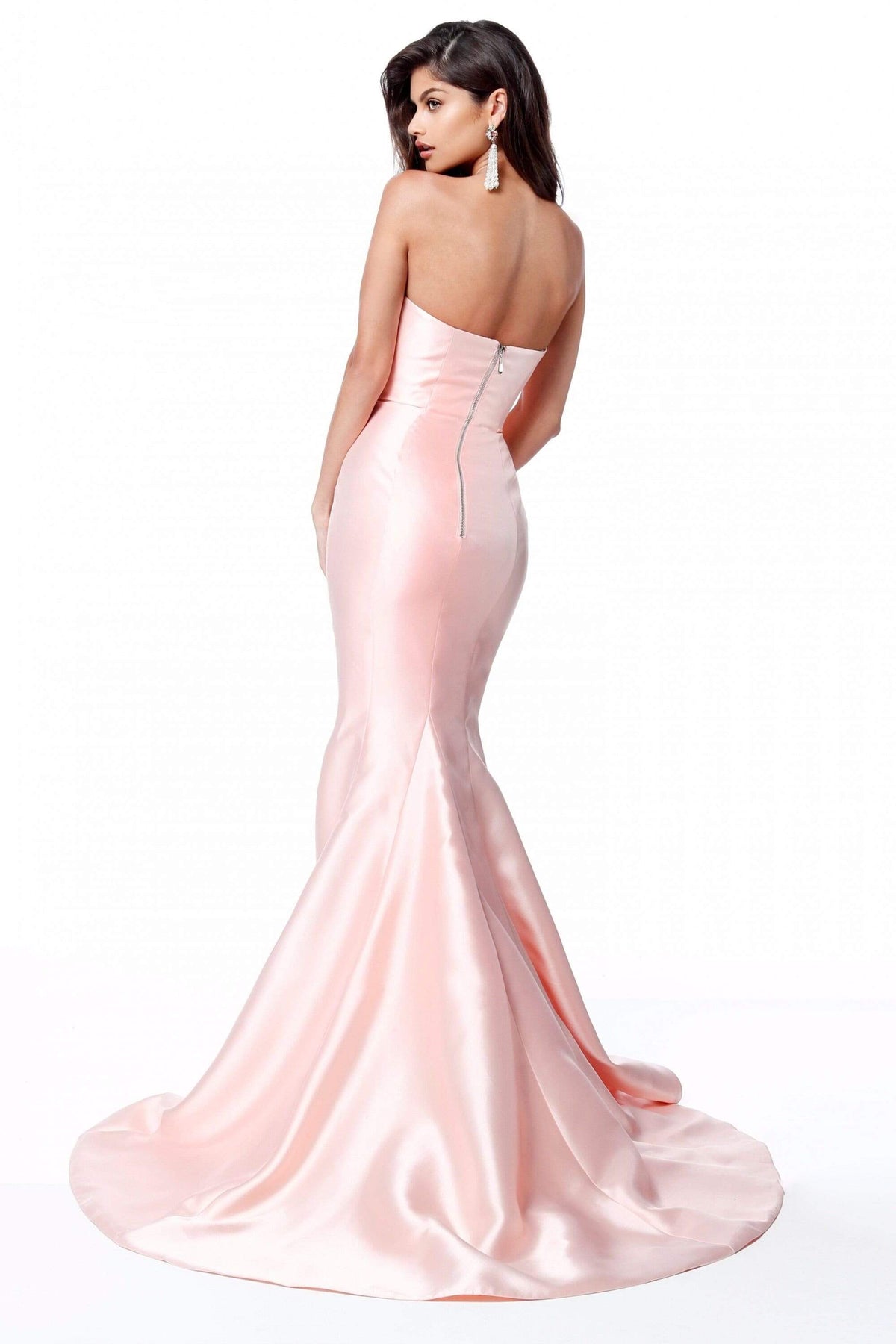 Sherri Hill - 51671 Strapless Taffeta Long Mermaid Dress With Train Prom Dresses