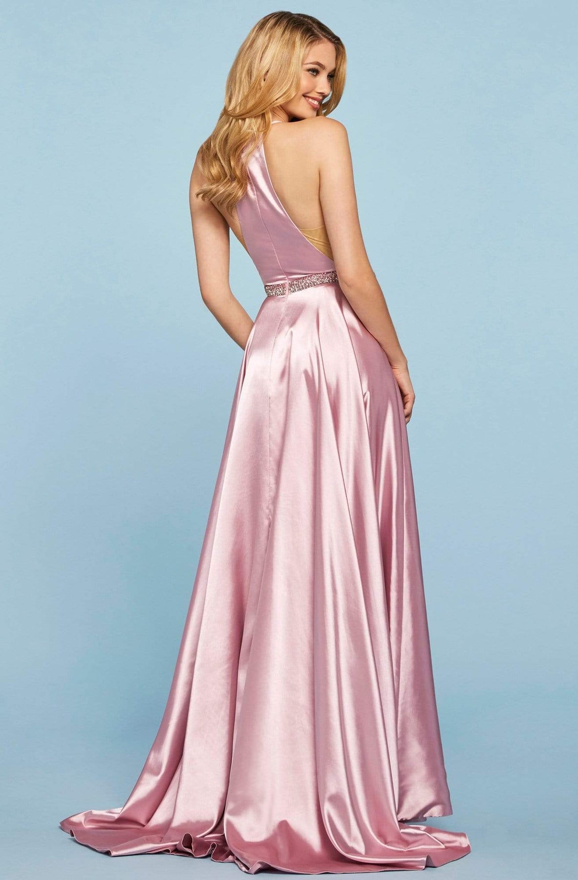 Sherri Hill - 53302 Beaded Halter Neck A-line Dress Bridesmaid Dresses