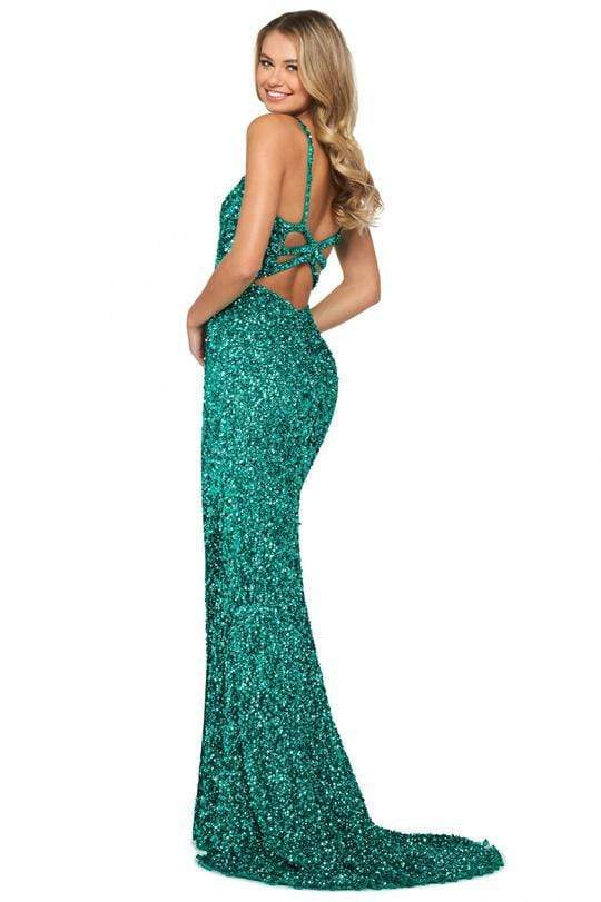 Sherri Hill - 53450 Sleeveless V Neck Long Beaded Dress Evening Dresses