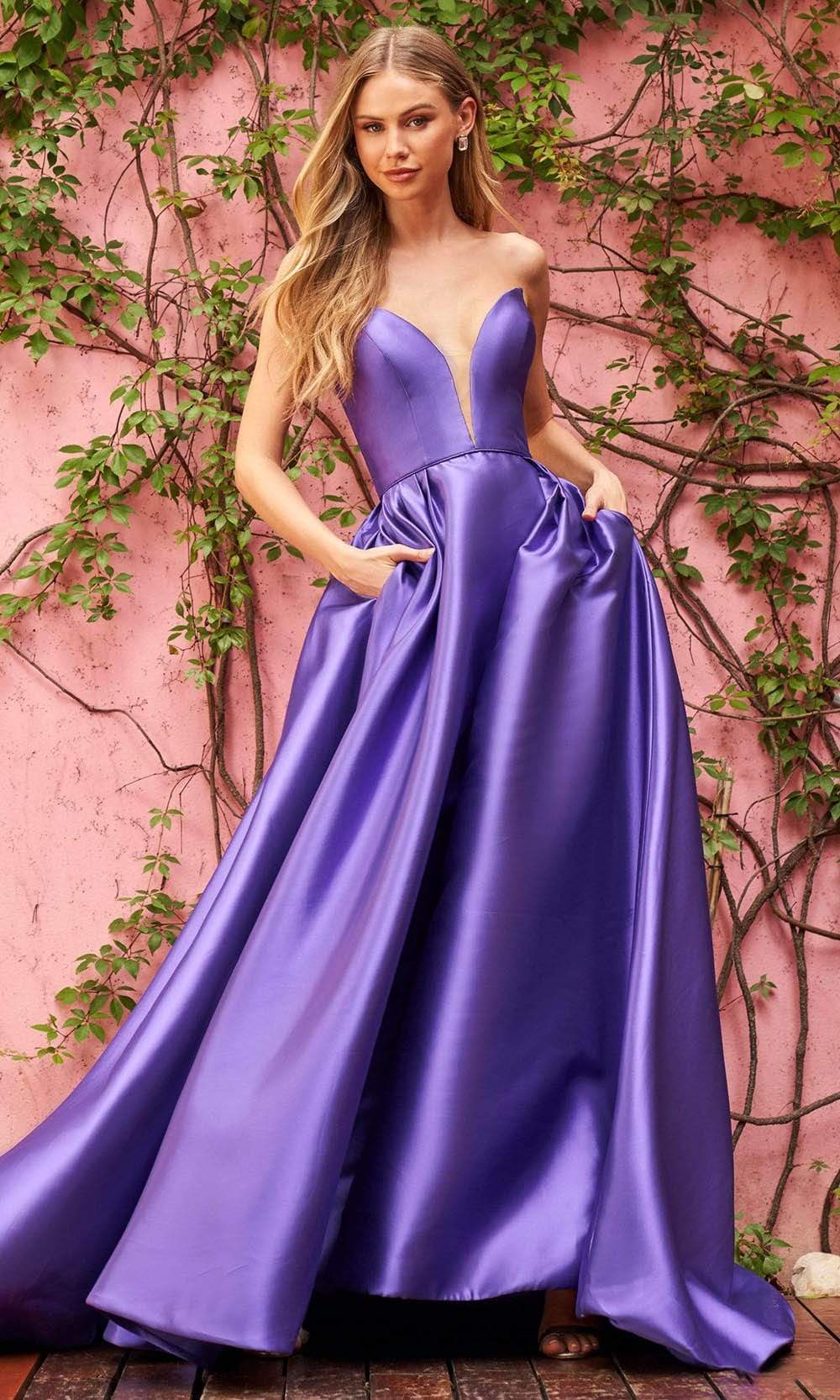 Sherri Hill - 55005 Plunging High Slit Gown Special Occasion Dress