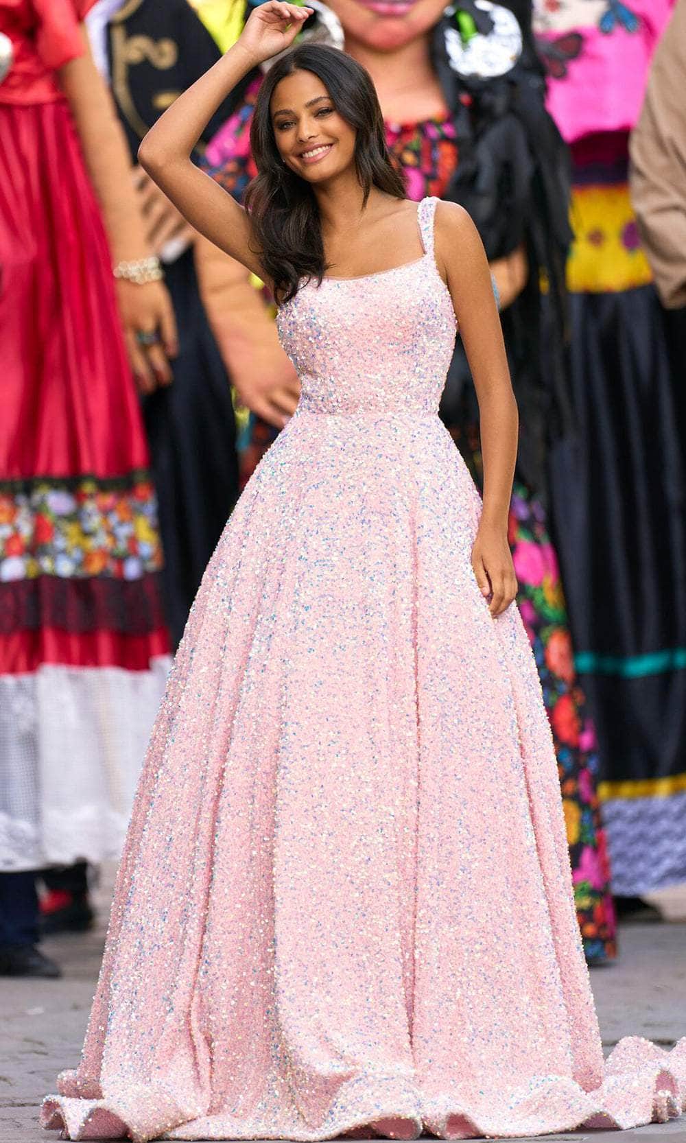 Sherri Hill 55093 - Sleeveless Straight Across Neckline prom Gown Prom Dresses