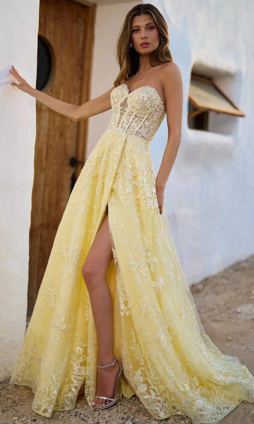 Sherri Hill 56577 - Sweetheart A-Line Lace Gown Evening Dresses