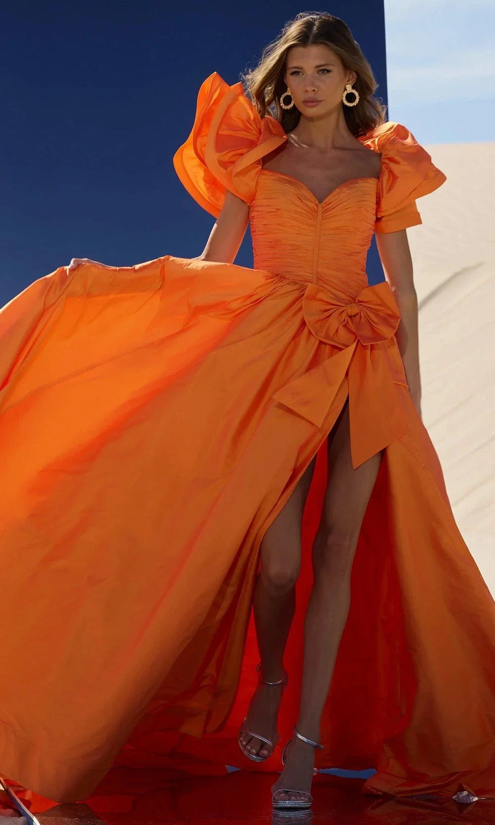 Sherri Hill A-line Ruffle Sleeve Gown 56743 Yellow / 12 Sherri Hill A-line Ruffle Sleeve Gown 56743 Yellow / 12