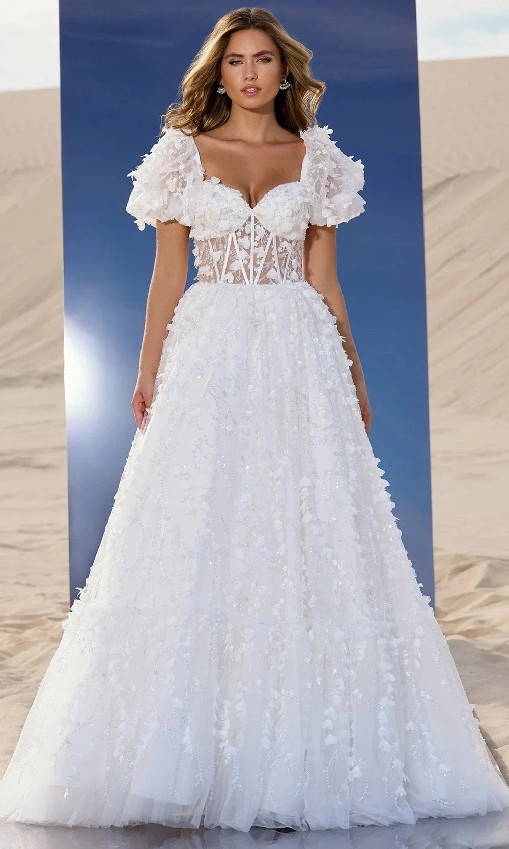 Sherri Hill 56813 - Romantic Corset Ballgown with 3D Florals Wedding Dresses