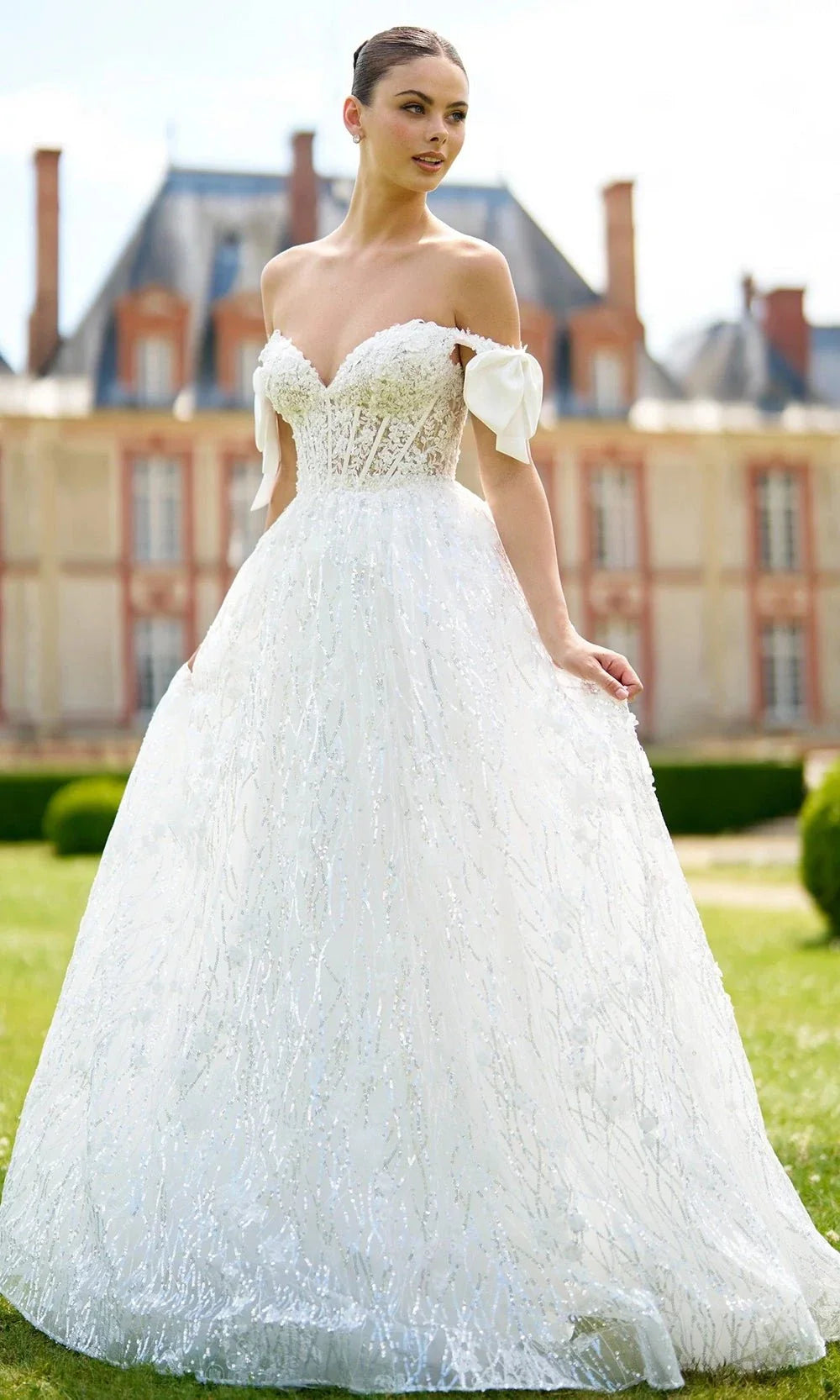 Sherri Hill 56865 - elegant Ballgown with Bow Sleeves Ball Gowns