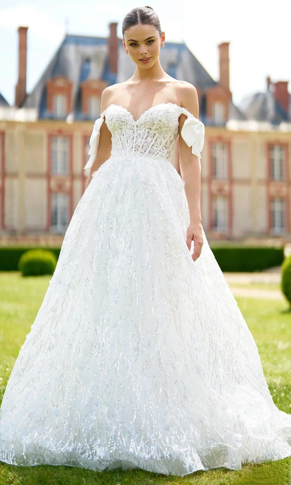 Sherri Hill 56865 - elegant Ballgown with Bow Sleeves Ball Gowns