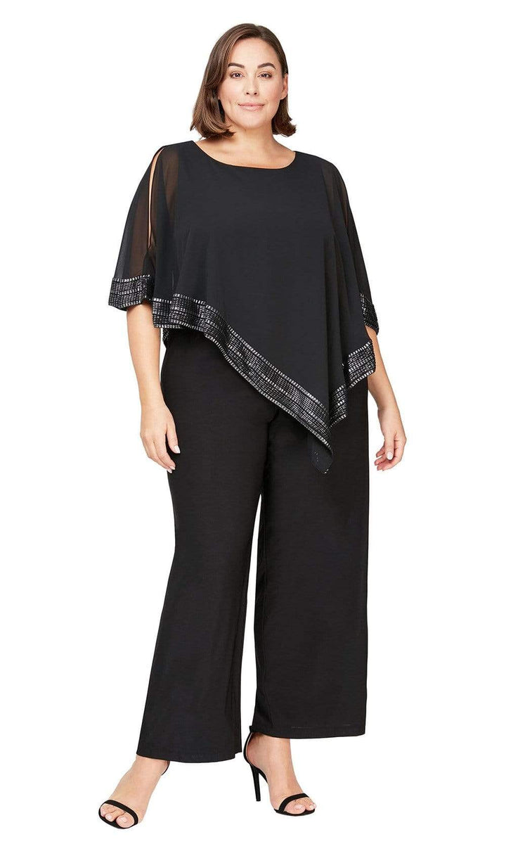 S.L. Fashions - Scoop Neck Jumpsuit 9477331 In Black