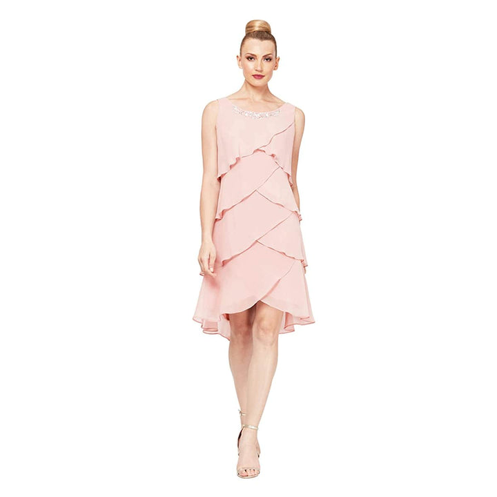 S.L. Fashions - A-Line Dress SL412296 In Pink