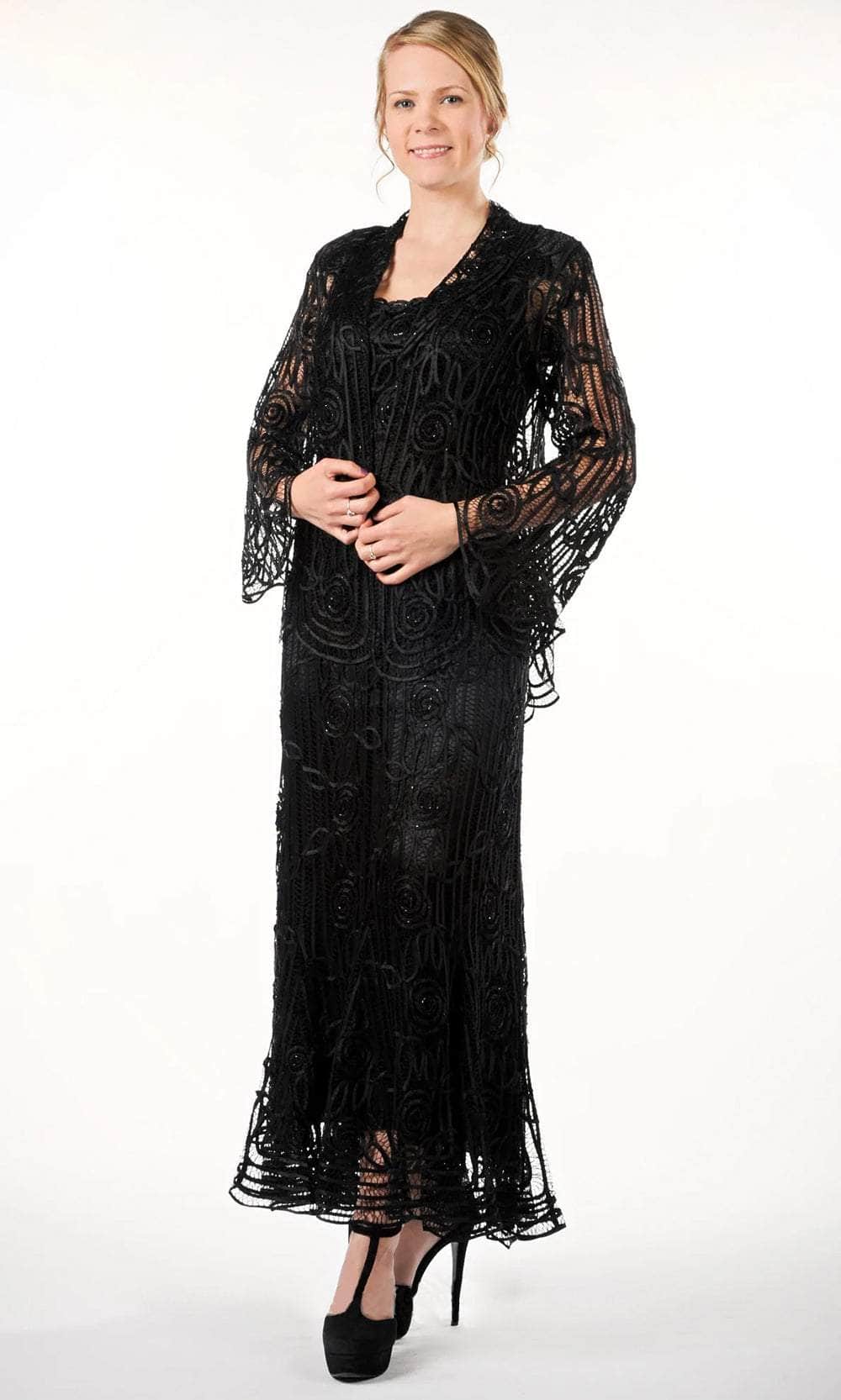 Soulmates C1068 - Beaded Silk Lace Collar Jacket With Godet Dress Set Mother of the Bride Dresses