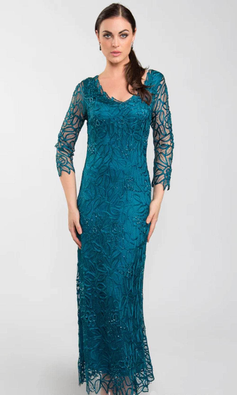 Soulmates C904 - V-Neck One Piece Mother Of The Bride Dress Mother of the Bride Dresses Cypress / S