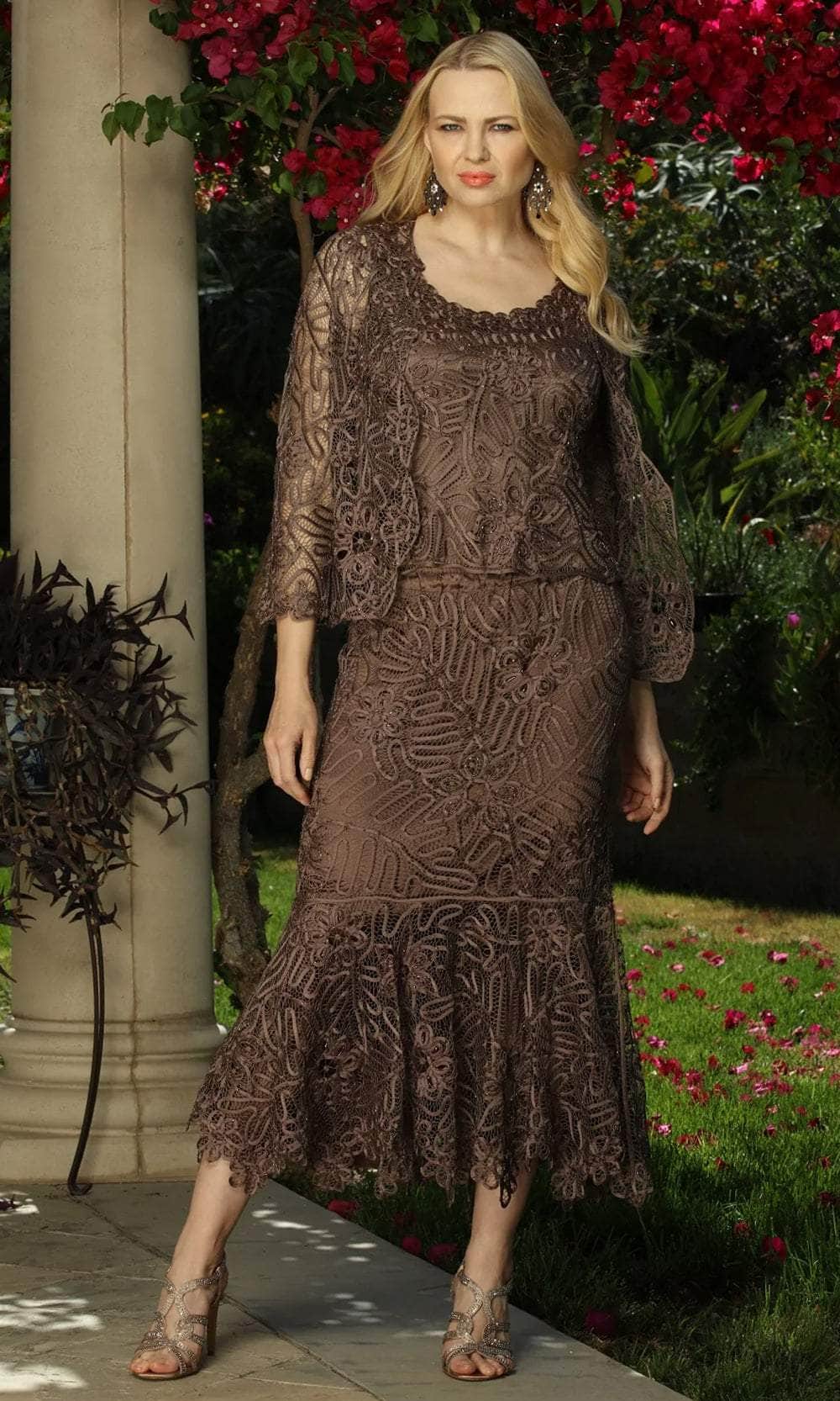 Soulmates C9127 - Three Piece Mermaid Skirt Evening Gown Mother of the Bride Dresses Mocha / S