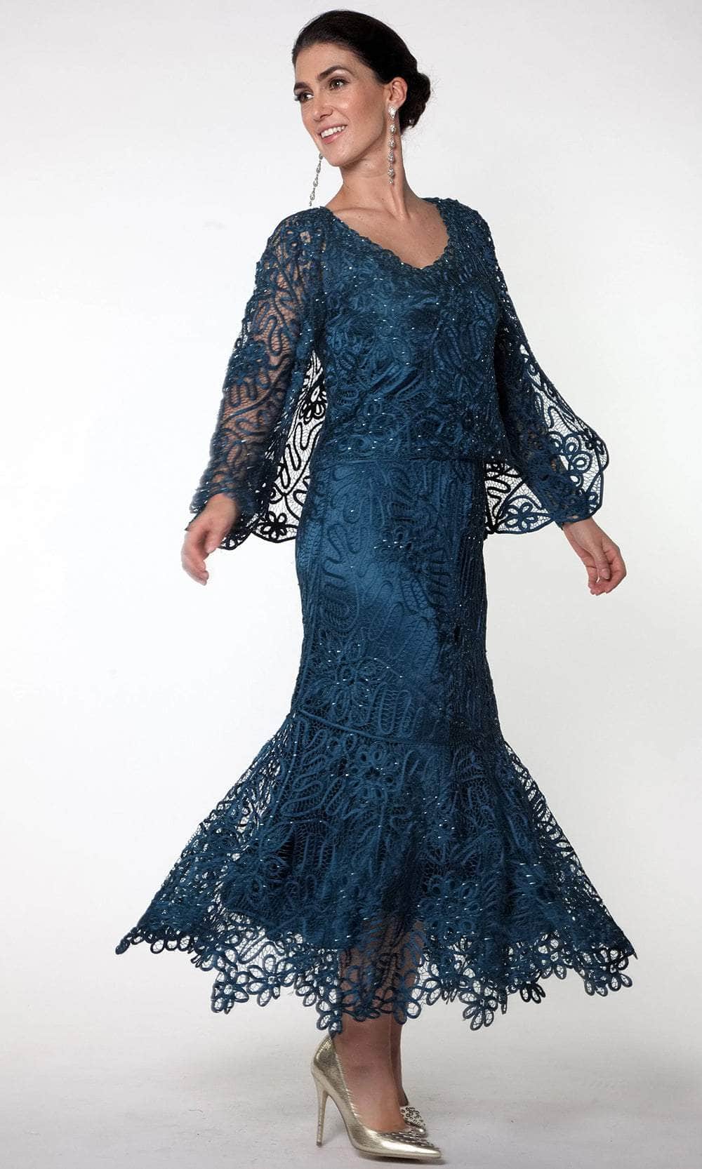 Soulmates C9127 - Three Piece Mermaid Skirt Evening Gown Mother of the Bride Dresses Ocean / S