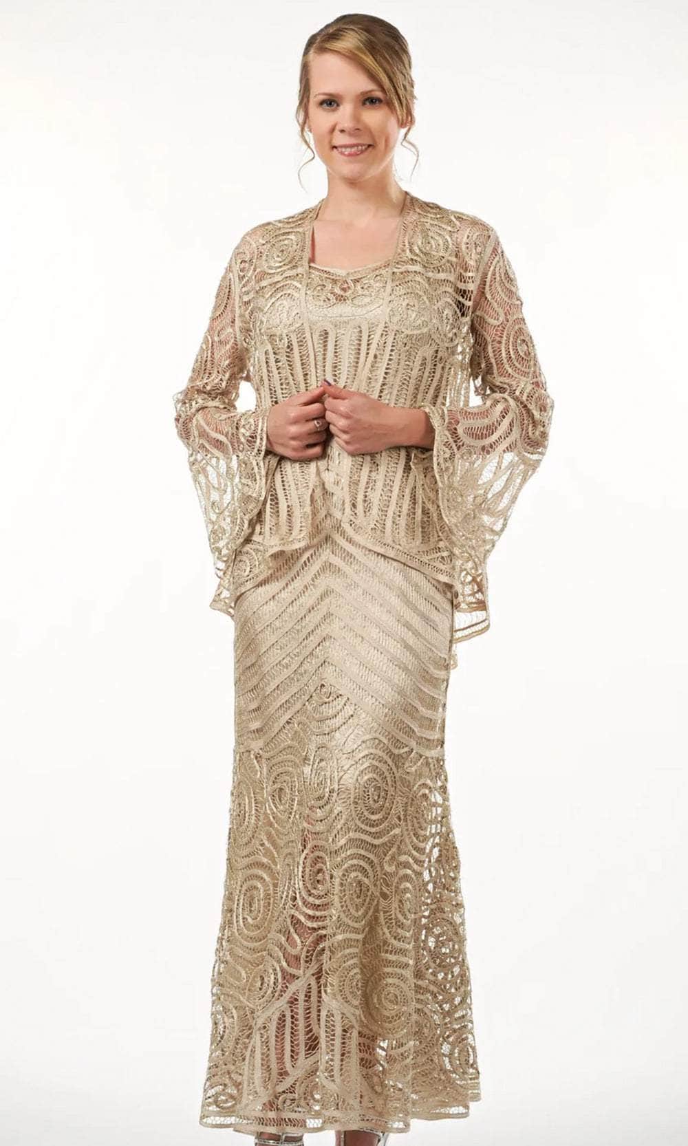 Soulmates D7155 - Heart-Shaped Neckline Dress Jacket Evening Dress Mother of the Bride Dresses Champagne / S