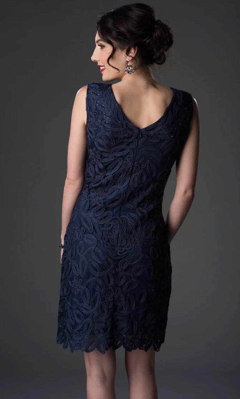 Soulmates - Soutache Lace Sequin Boatneck Sheath Dress Cocktail Dresses