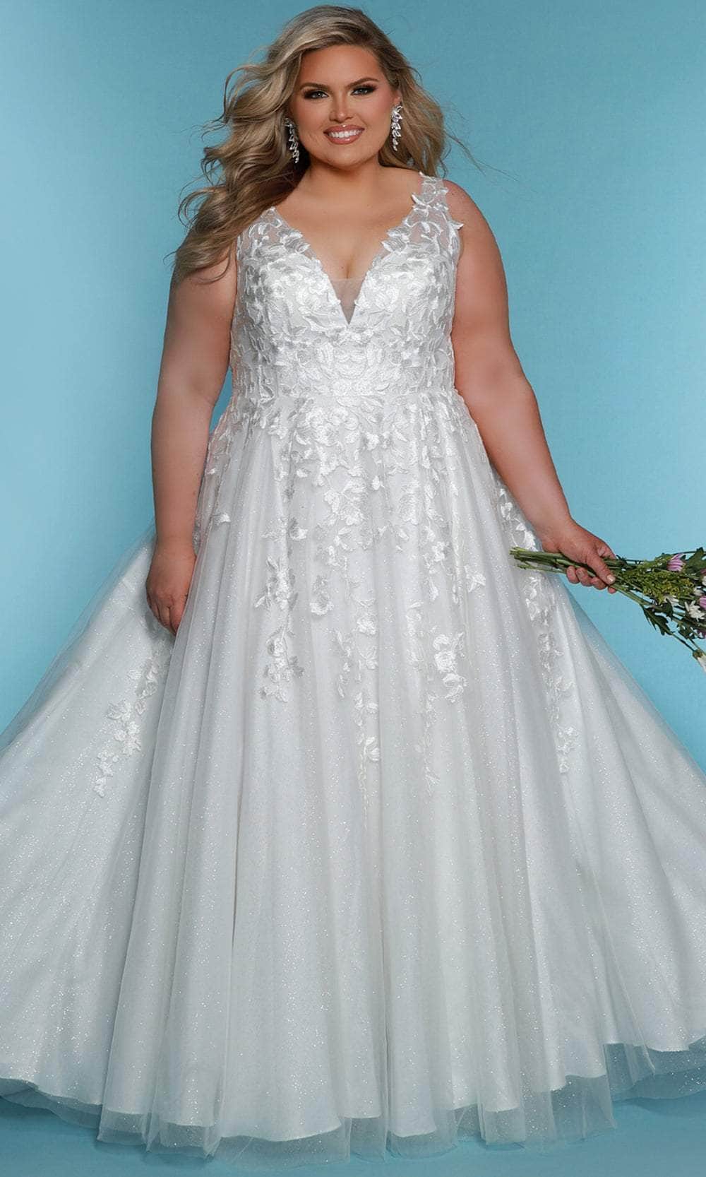 navy blue dress for baby girl Regal Lace A-Line Wedding Dress with Full Sleeves Plus Size Size 16 main image 0