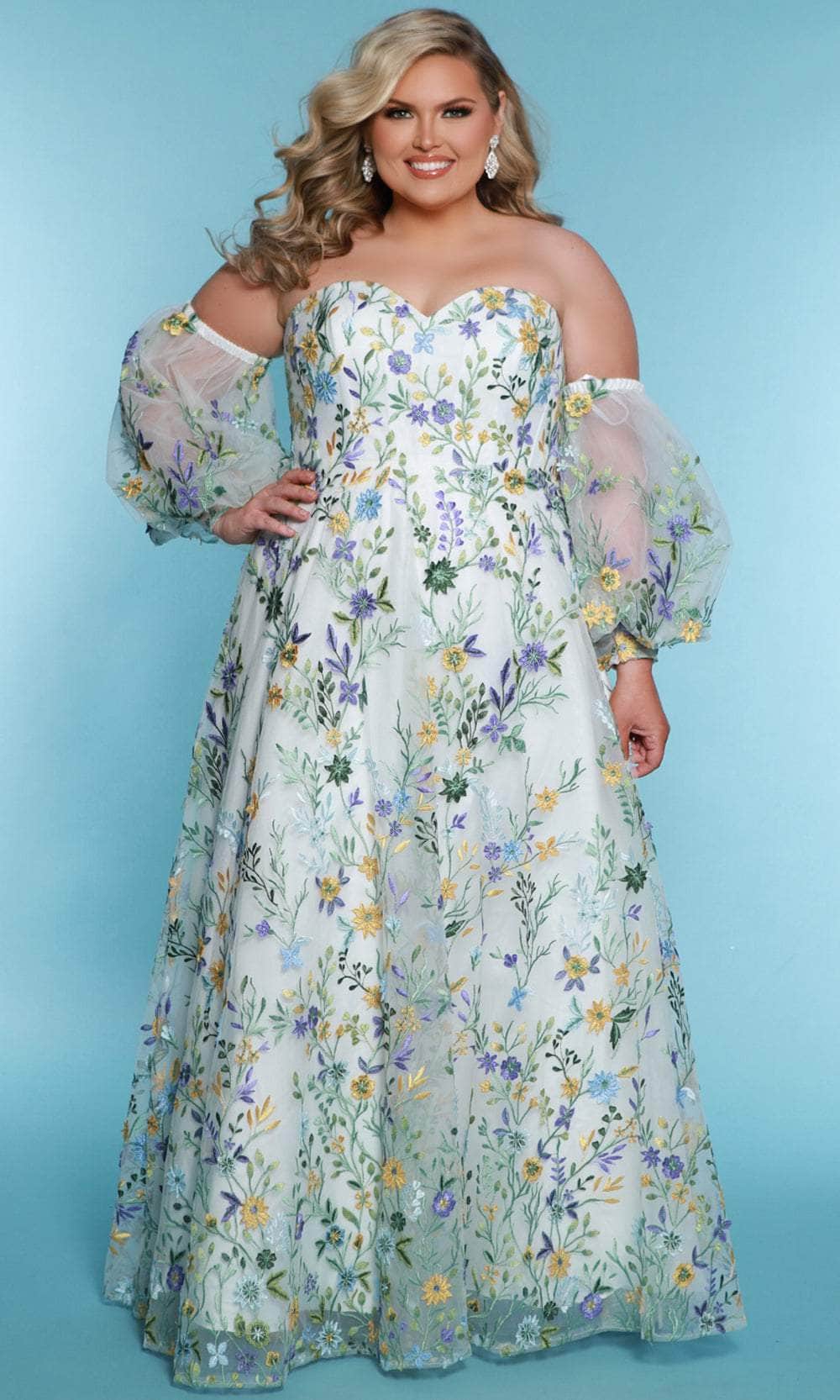 Sydneys Closet SC5326 Prom Dress - Black Floral | NewYorkDress