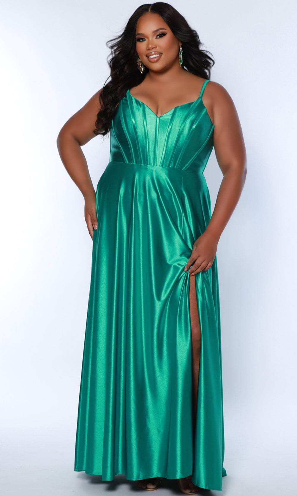 plain satin prom dress Classic Long Satin Prom Dress: Eureka 9917 Sand / XSmall